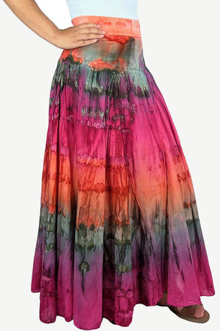 61 SKT Assorted Soft Cotton Convertible Lined Tie Dye Gypsy Skirt Dress