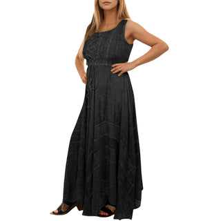 305 DR Sweet Empire Dazzling Flared Embroidered Summer Dress Gown