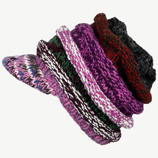 Multi-colored Knit Blended Wool Berate Chaki Peak Cap - Agan Traders, 1417 Purple