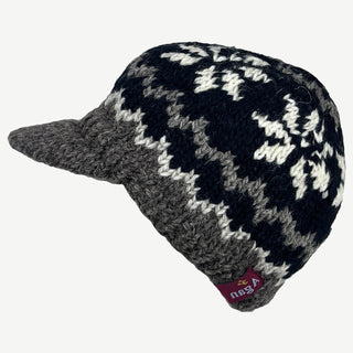 Knit Wool Lalupate Peak Cap - Agan Traders, Black Multi