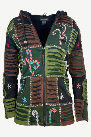 360 RJ Bohemian Fleece Knit Cotton Razor Hoodie Sweatshirt Rib Jacket - Agan Traders, Lime