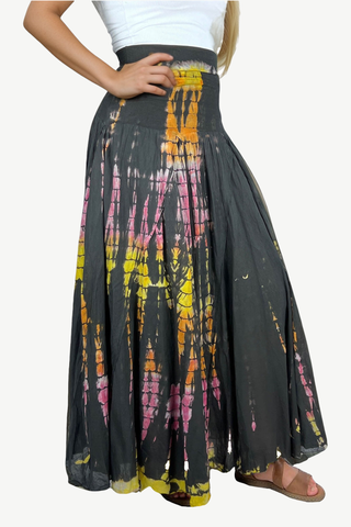 61 SKT Soft Cotton Convertible Lined Tie Dye Gypsy Skirt Dress