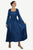 Medieval Corset Satin Embroidered Bell Sleeve Dress - Agan Traders, Blue