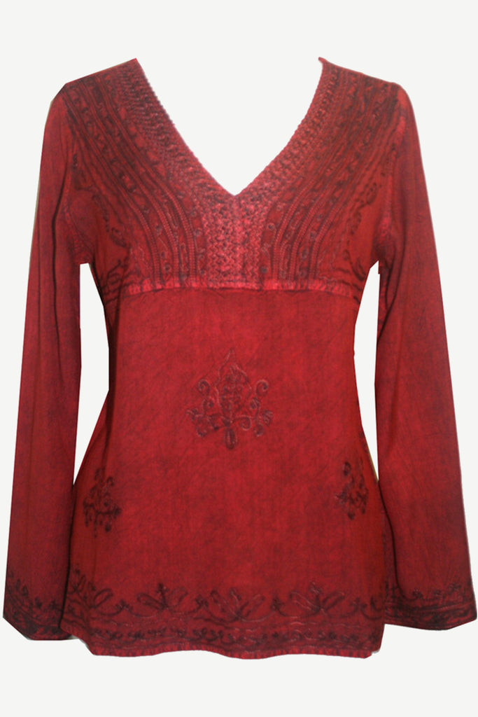 Agan Traders Medieval Vintage Embroidered Tank Top - Rayon Blouse (Small, Turquoise)