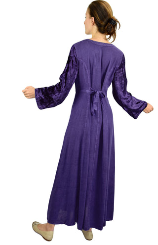Renaissance Gothic Velvet Corset Embroidered Dress Gown - Agan Traders, Purple