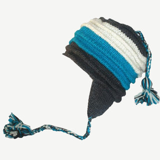 Knit Beanie Earflap Kakicha Hat - Agan Traders, Blue Nt