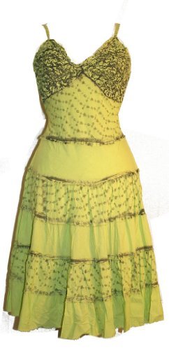 Wedding Gothic Renaissance Long Spaghetti Strap Dress - Agan Traders, Lime Green
