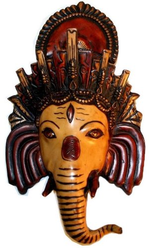 Multi-colored Ganesha Mask Wall Hanging - Agan Traders