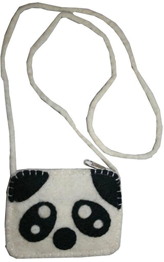 Animal Felted Wool Coin Purse - Agan Traders, White Panda