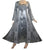 Rayon Satin Medieval Gothic Renaissance Corset Bell Sleeve Dress Gown - Agan Traders, Silver