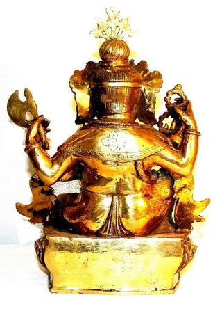 Brass Ganesh Hindu Deity Wisdom Statue - Agan Traders