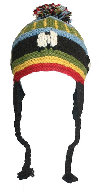 1409 H Cable Knit Crochet Beanie Earflap Hat - Agan Traders