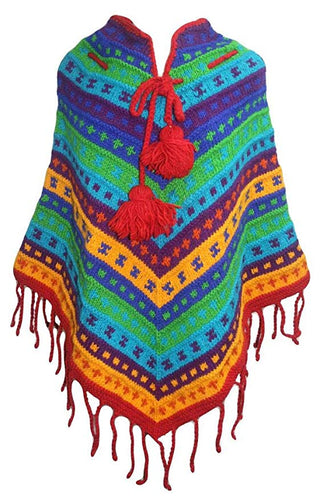 PN 200 Himalayan Thick Sheep Wool Hand Knitted Poncho (Agan Traders, PN 200 1)