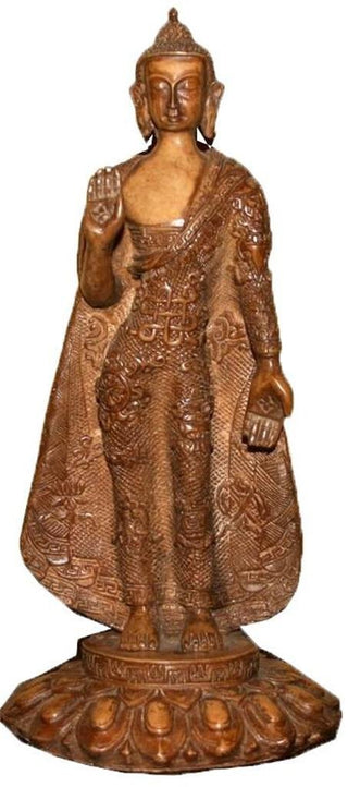 Resin Tall Meditation Buddha Statue Fair Trade [7.0 X 12.0 inches; 2.5 lb] - Agan Traders