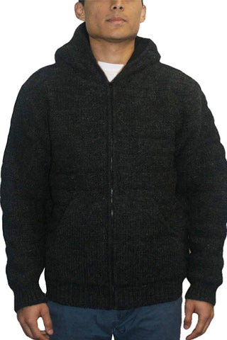 UF 26 Lamb Wool Sweater Fleece Lined Sherpa Himalayan Jacket - Agan Traders, Charcoal