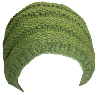 1421 H Womens Cable Knit Warm Soft Lamb's Wool Fleece-Lined Skull Hat - Agan Traders, Lime