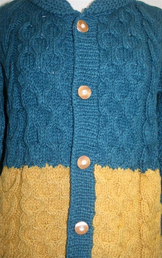 Lambs Wool 14 AW 82 Womens Button Down Collar Sweater Cardigan  - Agan Traders, Green Mustard