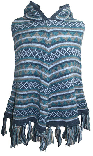 100 PN Himalayan Soft Lambs Wool Hand Knitted Poncho - Agan Traders, PN 100 H10