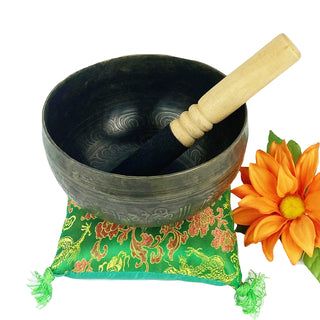 Himalayan Antique Hand Pounded Tibetan Art Healing Chakra Singing Bowl Nepal - Agan Traders, 412 SB Root Chakra