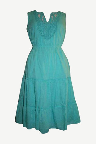 9999 D Agan Traders Soft Cotton Casual Summer Dress - Agan Traders, Emerald Green