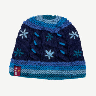 1501 H Cable Knit Skull Fleece Cap Hat - Agan Traders, Blue Multi