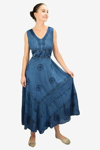 Romantic Evening Empire Victorian Sleeveless Dress - Agan Traders, Blue