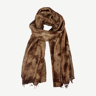 SF 203 Tie Dye Gradient Gorgeous Cotton Light Woven Stylish Stole Scarf - Agan Traders, Brown