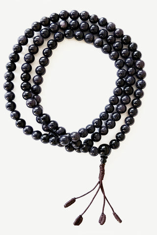 Authentic Semi-precious Blue Sunstone Prayer Healing Meditation Mala ~ 8mm