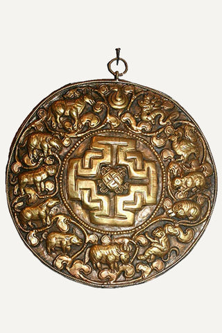 Bronze Mandala Plaque Wall Hanging Decorative Art Piece