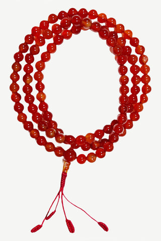 Original 8 mm Carnelian Semi-precious Stone Mala Necklace