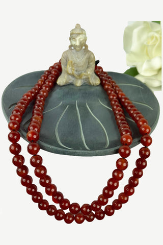 Agan Traders Original Tibetan Buddhist 108 Beads Prayer Meditation Mala - Agan Traders, Carnelian