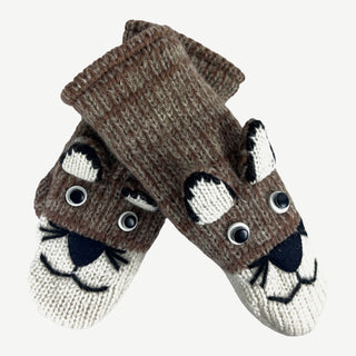 Assorted Highland Soft Wool Fleece Lined Outdoor Animal Mitten Glove - Agan Traders, Mountain Lion