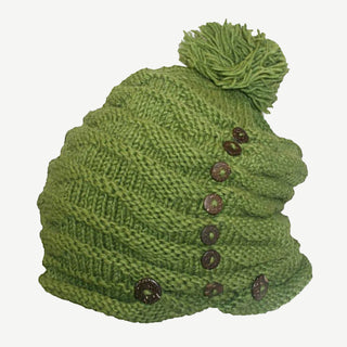 1414 Lamb's Wool Fashion Knit Fleece Hat - Agan Traders, Hat Lime