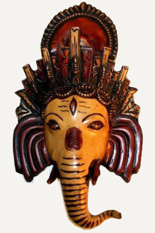 Multi-colored Ganesha Mask Wall Hanging
