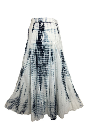 61 SKT Soft Cotton Convertible Lined Tie Dye Gypsy Skirt Dress - Agan Traders, Black White