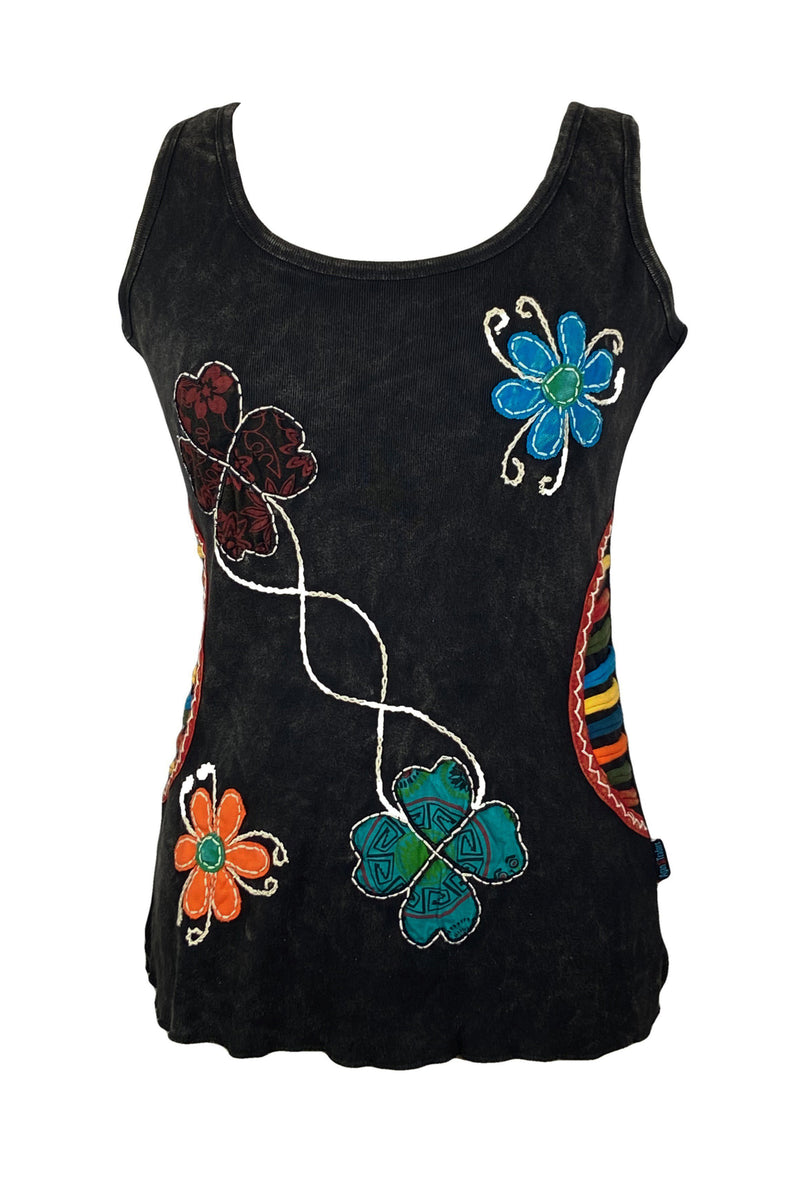 VICKI EMBROIDERED TANK TOP THYME - ShopperBoard