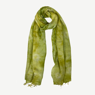SF 203 Tie Dye Gradient Gorgeous Cotton Light Woven Stylish Stole Scarf - Agan Traders, Lime