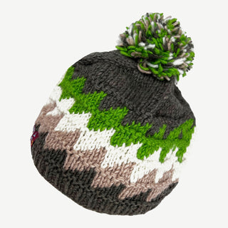 Two Tone Knit Crochet Chaal Hat Small & Medium - Agan Traders, Grey Multi