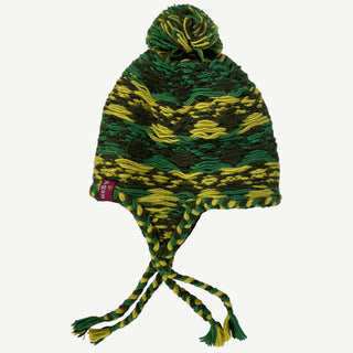 Cable Knit Beanie Earflap Newari Hat - Agan Traders, Green Yellow