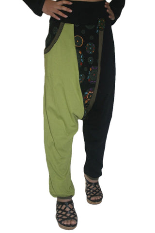 LPS 574 Bohemian Funky Hippie Knit Cotton Afghani Harem Pant Trouser