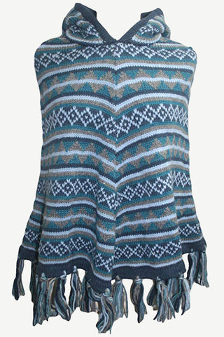 100 PN Himalayan Soft Lambs Wool Hand Knitted Poncho - Agan Traders, PN 100 H10