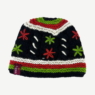 1501 H Cable Knit Skull Fleece Cap Hat - Agan Traders, Black Multi