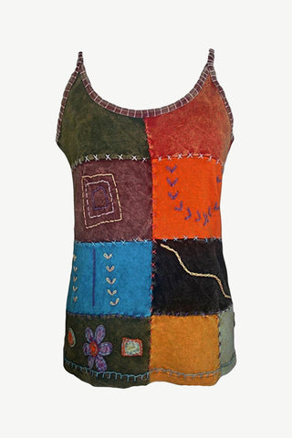 R 138 Women's Bohemian Gypsy Spaghetti Strap Patch Tank Top Camis - Agan Traders, multicolor