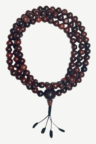 Dark Rosewood 108 beads Rudraksha Prayer Meditation Mala Necklace - Agan Traders, 10mm