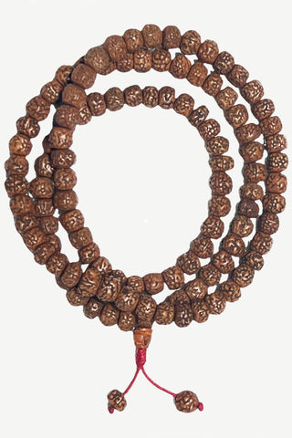 Rudraksha Dark Aged Vintage Prayer Bead Meditation Power Mala Guru Beads - Agan Traders, Sand