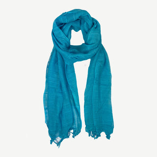 Soft Cotton Light Woven Stylish Stole Scarf - Agan Traders, Turquoise