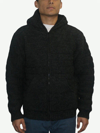 UF 26 Lamb Wool Sweater Fleece Lined Sherpa Himalayan Jacket - Agan Traders, Charcoal