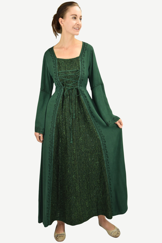 007 DR Sweet Empire Net Overlay Rope Tie Bell Sleeve Long Dress Gown - Agan Traders