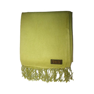 PS 100 Original Cashmere Pashmina Scarf Shawl Throw Nepal 28 X 84 inches - Agan Traders, Lime 1