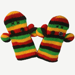 Nepal Highland Wool Knit Fleece Lined Flap Trapper Animal Hat ~ Kids Child Size